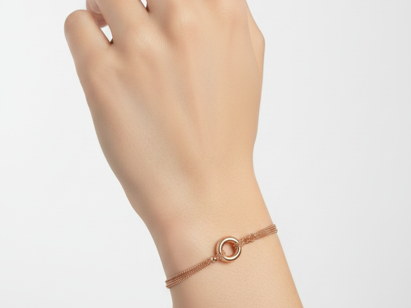 Silver with Rose Gold Plate  Bracelet