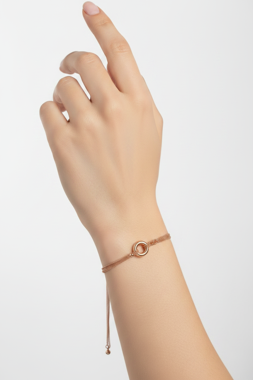Silver with Rose Gold Plate  Bracelet