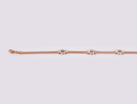 Silver with Rose Gold Plate  Bracelet