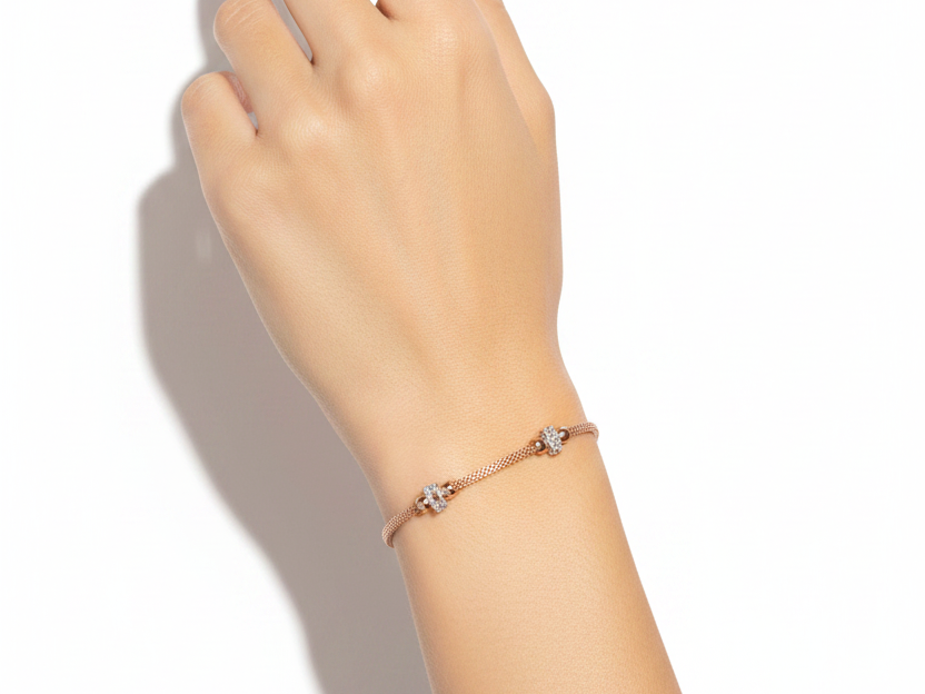 Silver with Rose Gold Plate  Bracelet
