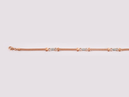 Silver with Rose Gold Plate  Bracelet