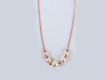 Rose Gold with Pearl Necklace