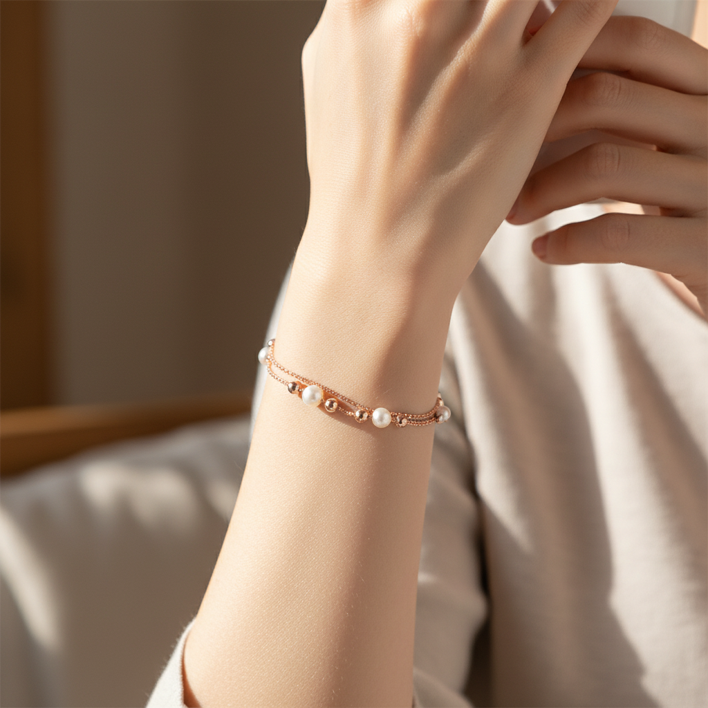 Rose Gold with Pearl Bracelet